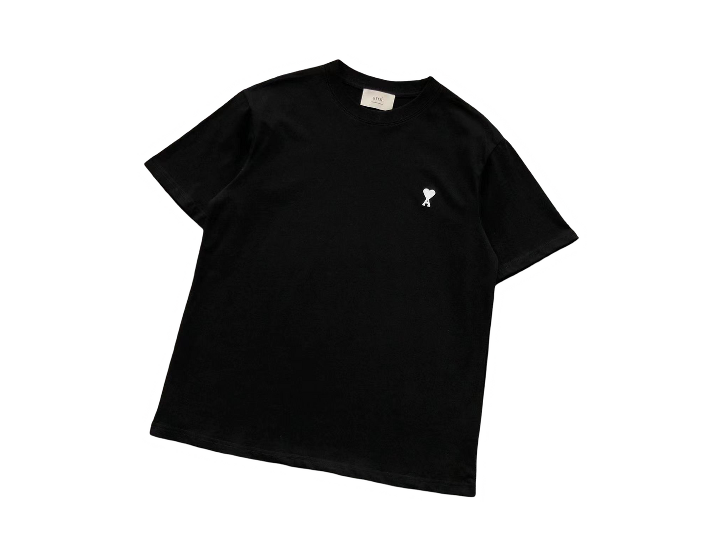 AMI Paris White Heart Tee Black