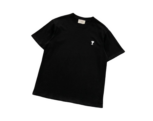 AMI Paris White Heart Tee Black