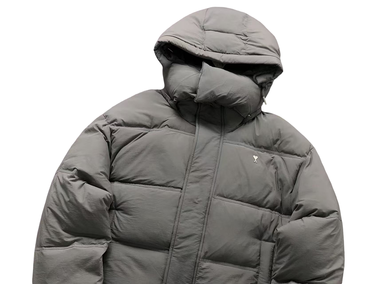 AMI Paris Heart Down Jacket Grey