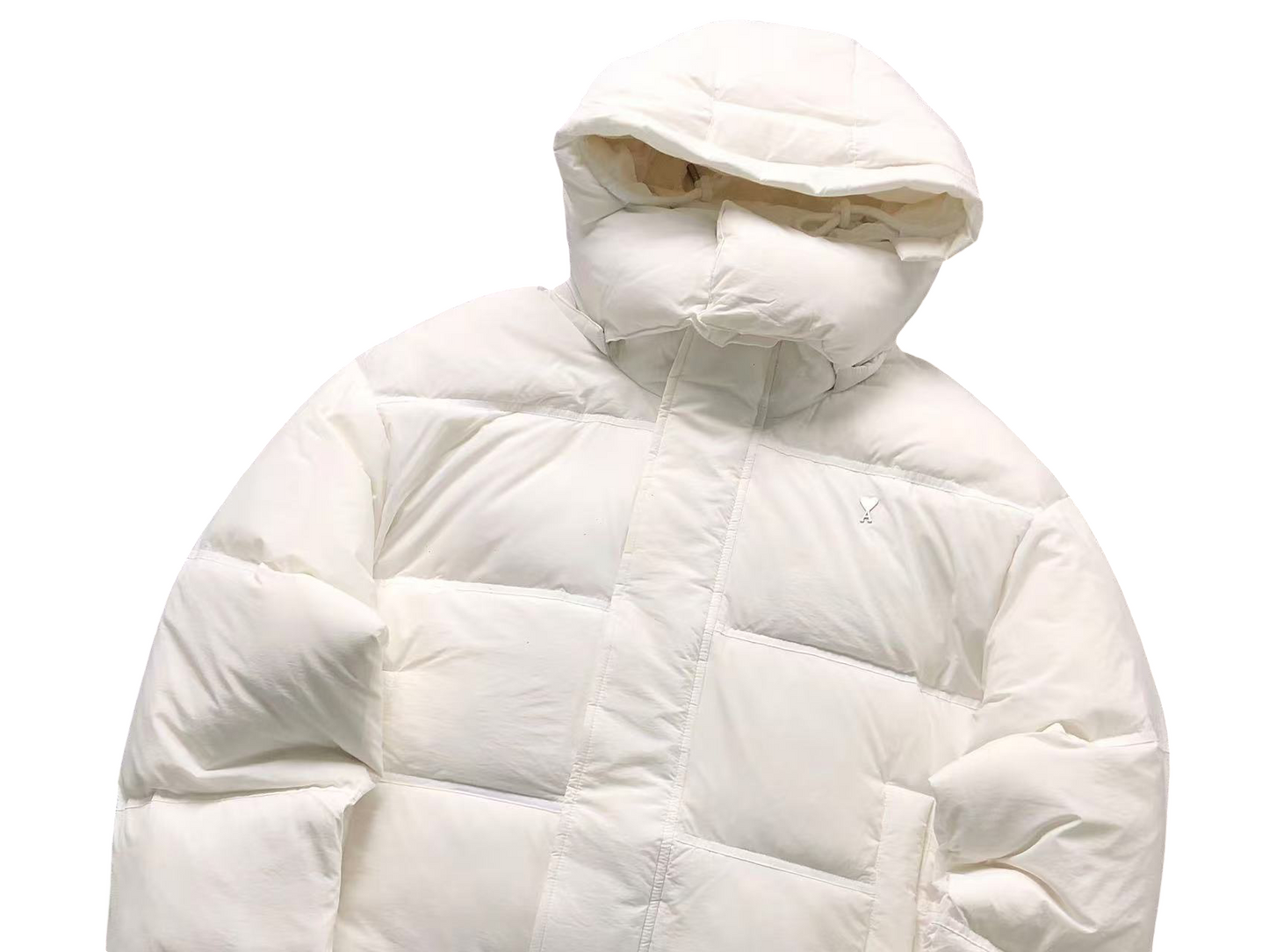 AMI Paris Heart Down Jacket White