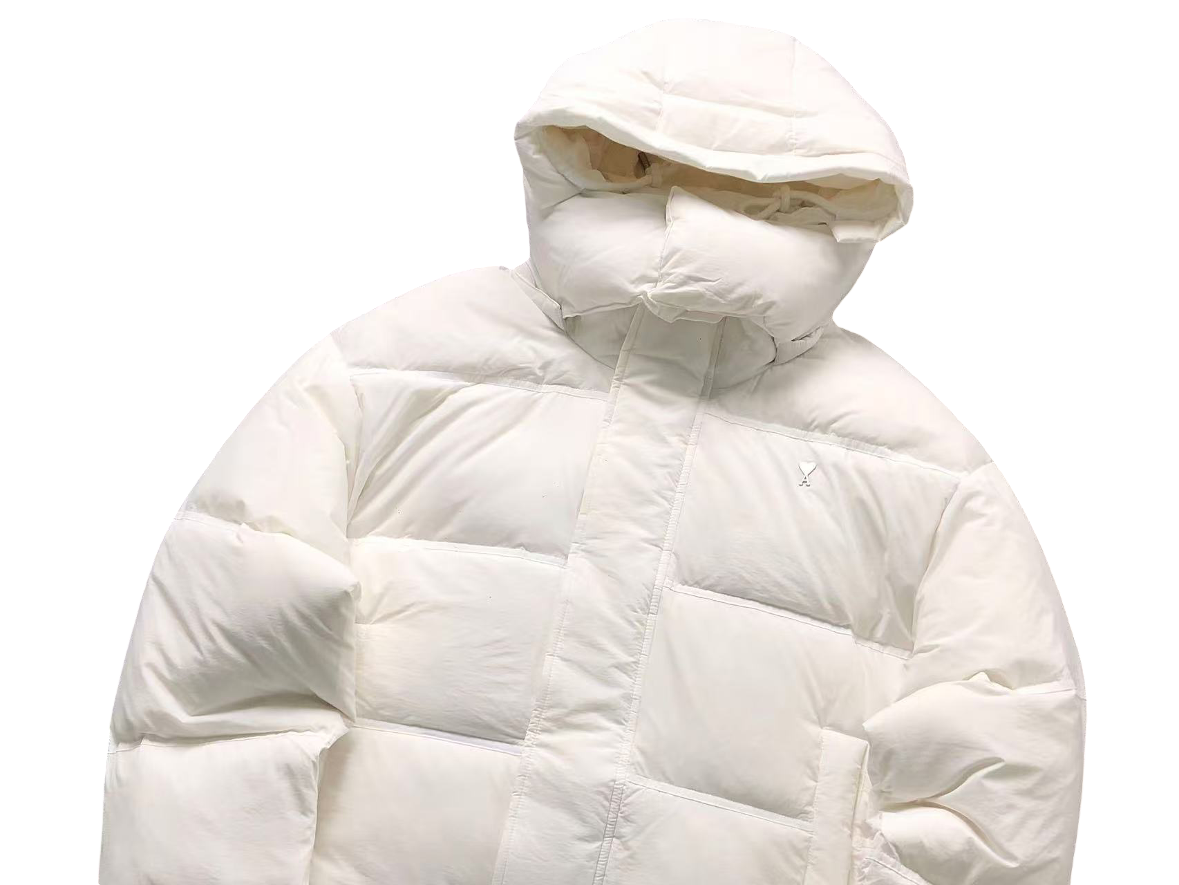 AMI Paris Heart Down Jacket White