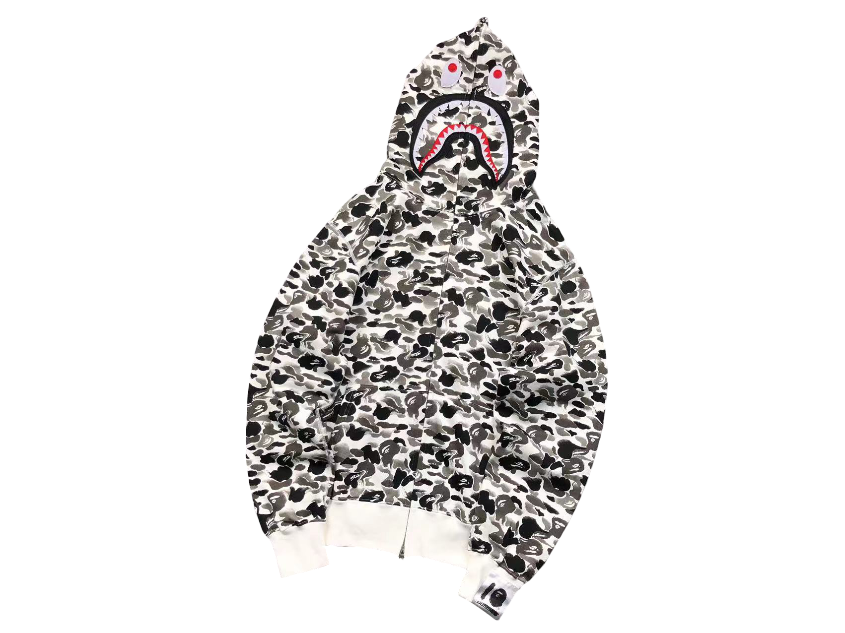 BAPE ABC Camo Shark Full Zip Hoodie Black/White