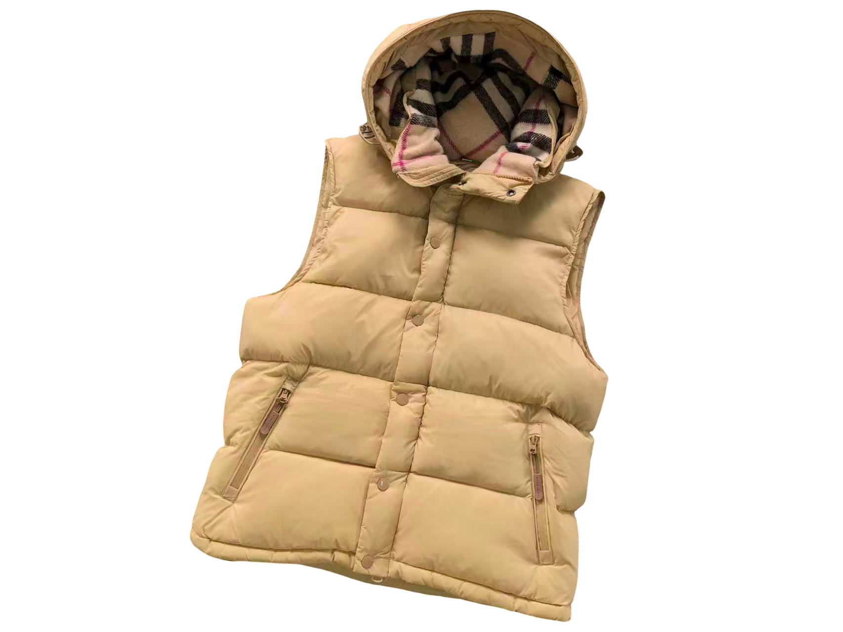 Burberry Detachable Hooded Puffer Jacket Gold