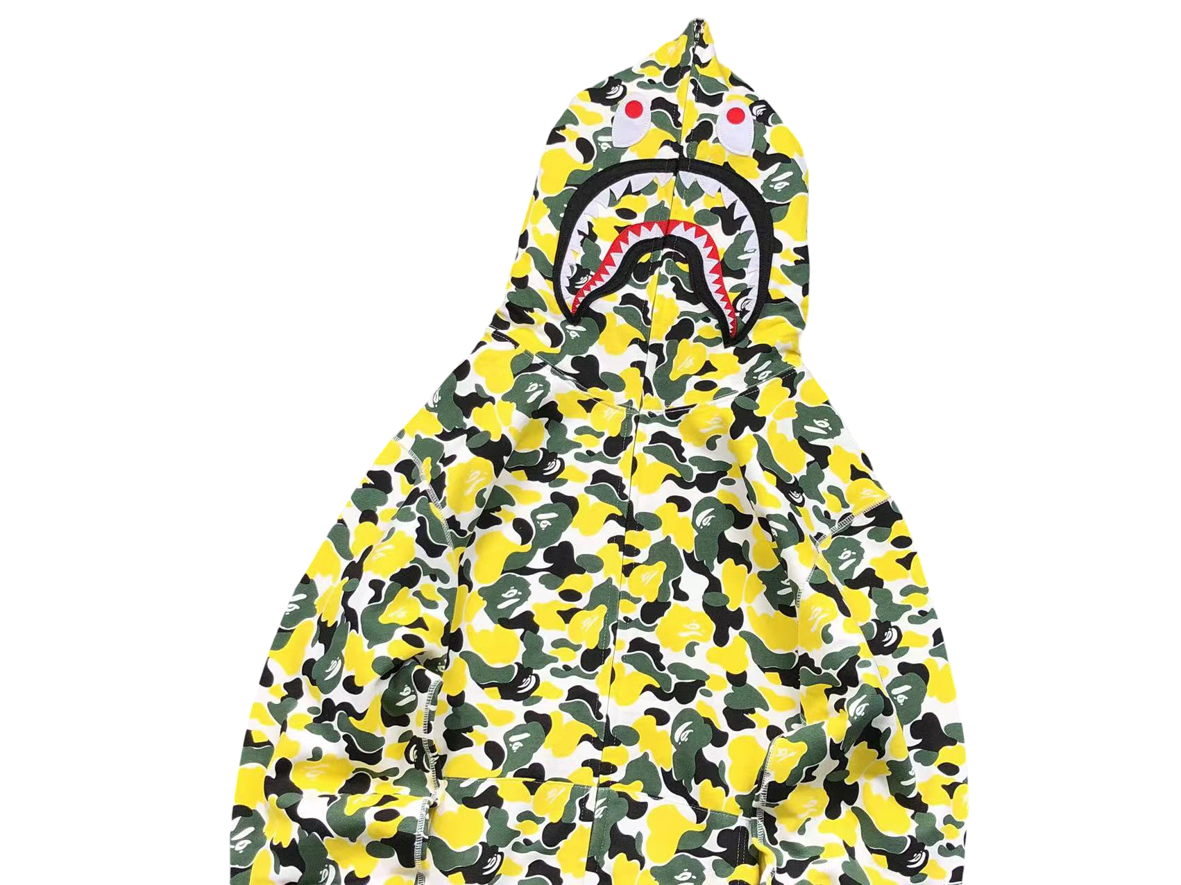 BAPE ABC Camo Shark Full Zip Hoodie Lemon Yellow