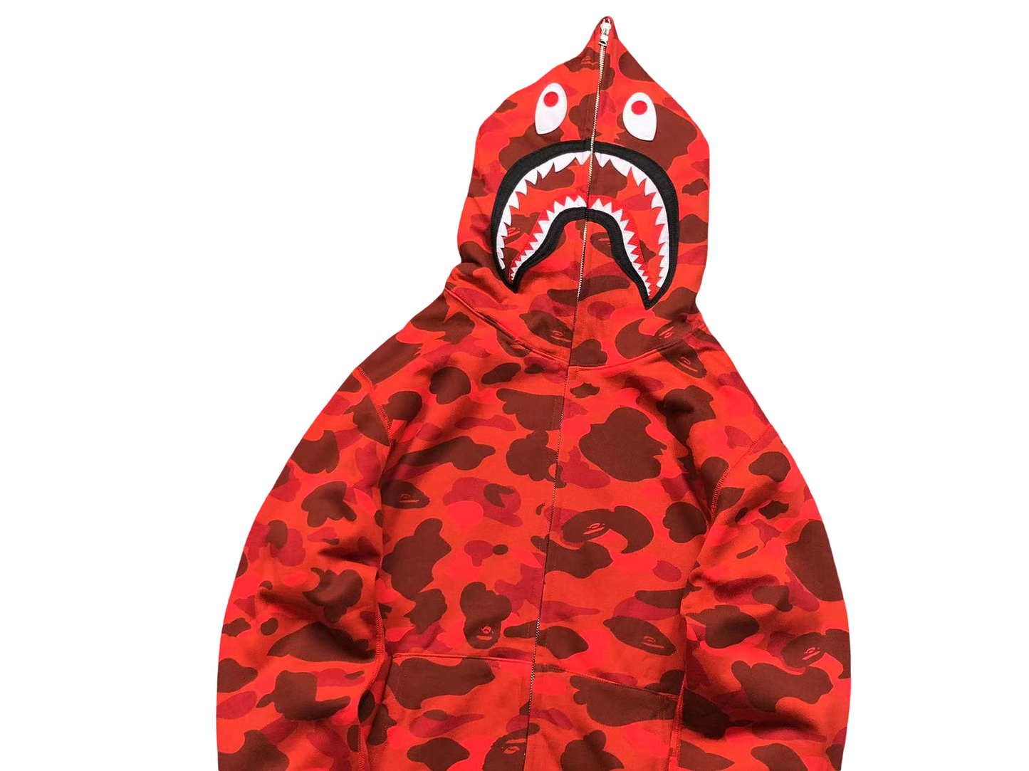 BAPE ABC Camo Shark Full Zip Hoodie Red