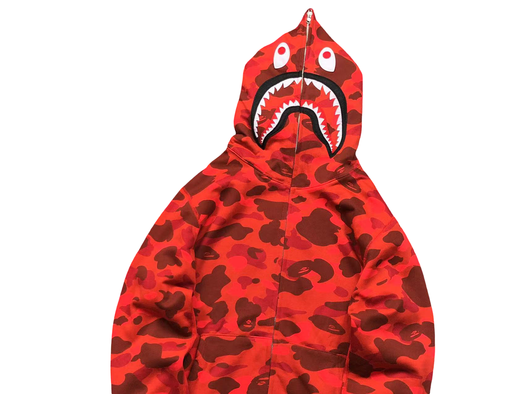 BAPE ABC Camo Shark Full Zip Hoodie Red