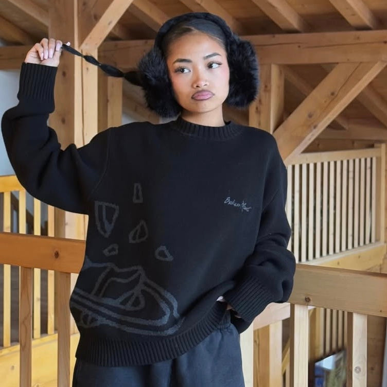 Broken Planet Outer Space Sweater Black/White