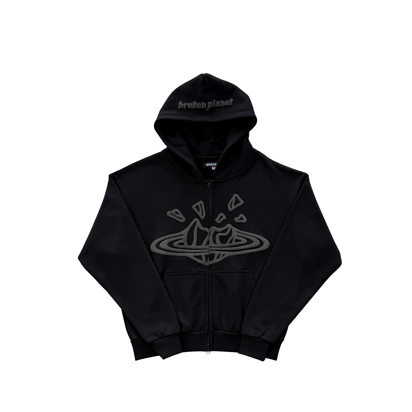 Broken Planet Classic Zip Hoodie - (TRIPLE BLACK)