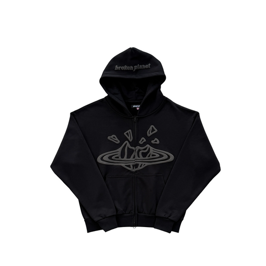 Broken Planet Classic Zip Hoodie Triple Black