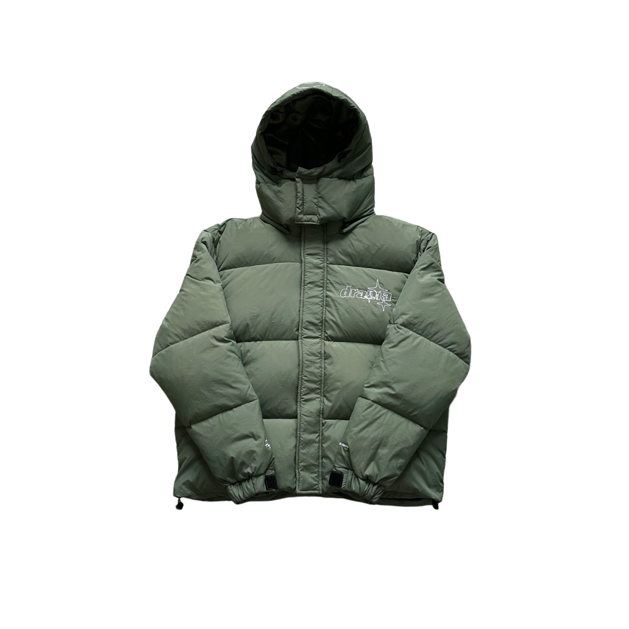 Drama Call Detachable Puffer Olive