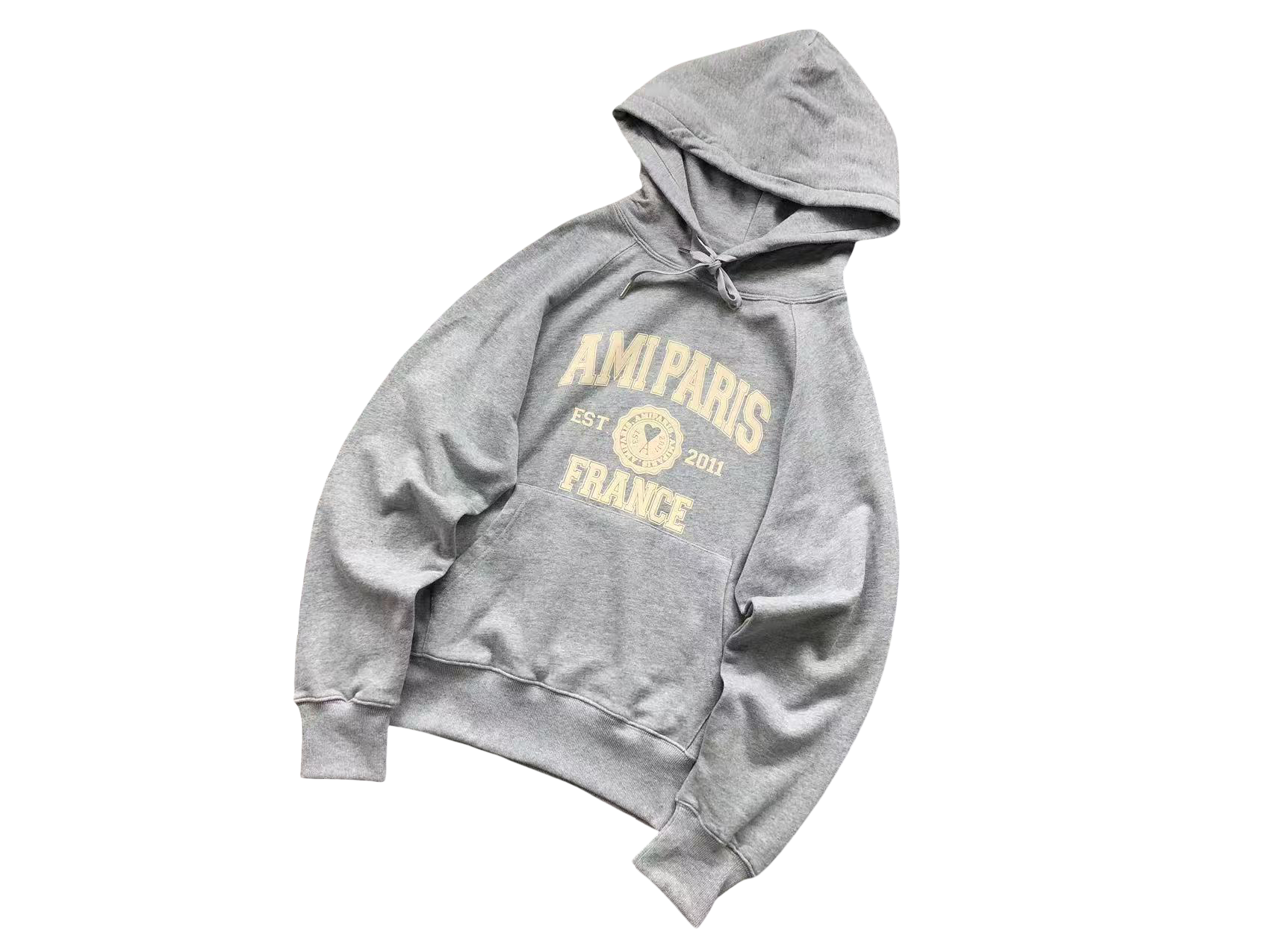 AMI Paris France Hoodie Grey