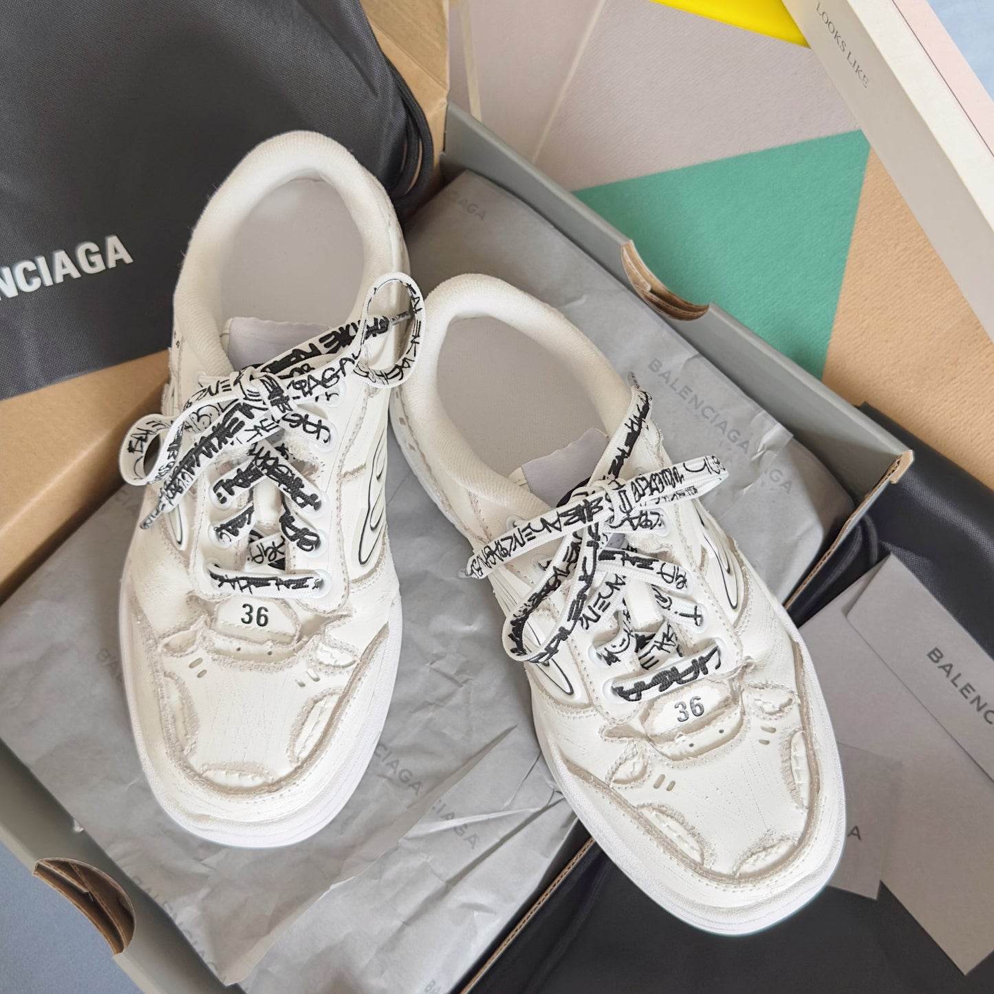 Balenciaga Hamptons Worn-Out White