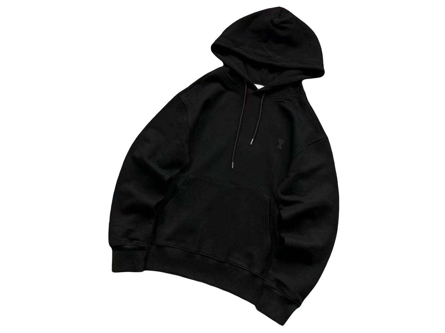 AMI Paris Classic Heart Hoodie Black