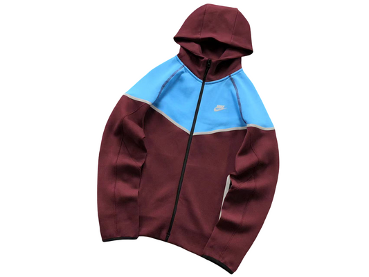 Nike Tech Fleece 2025 Zip Hoodie Burgundy/Blue