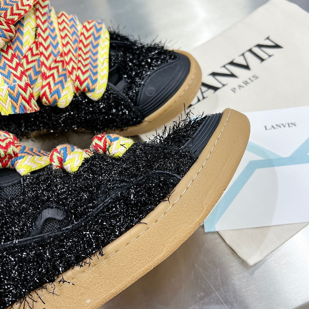 Lanvin Curb Shaggy Tweed Black