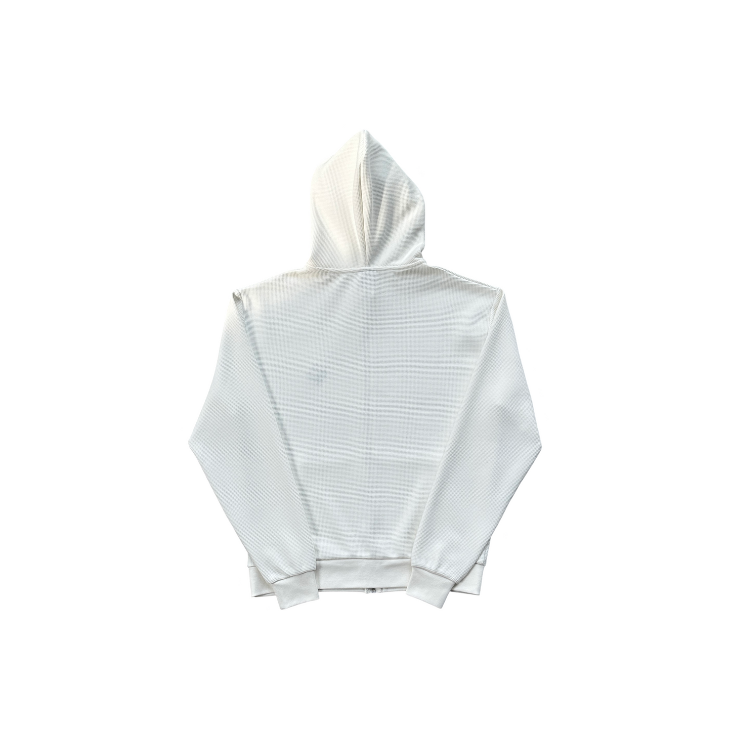 99Based Logo Waffle Zip Hoodie White