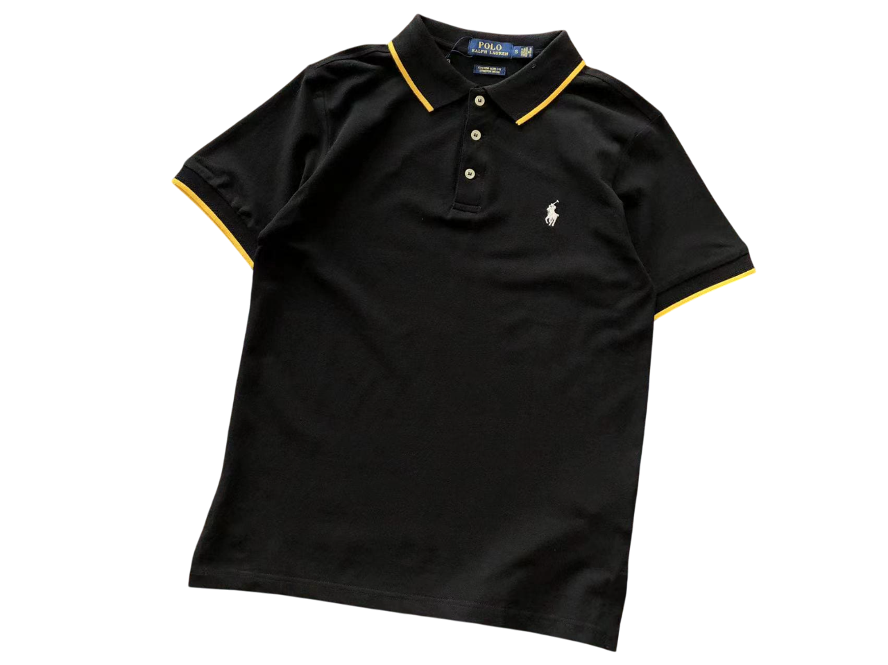 Ralph Lauren Classic Polo - (BLACK/YELLOW)