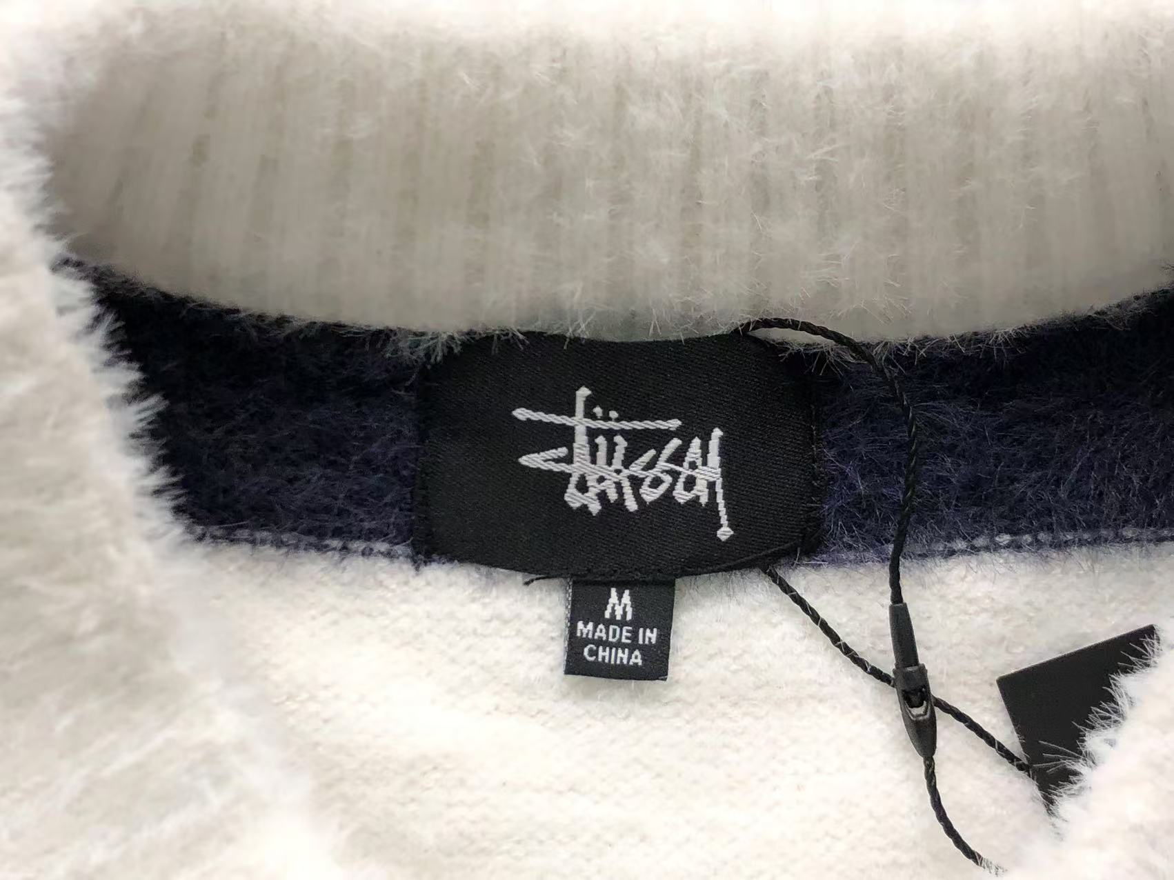 Stussy Knit Crewneck Navy/White