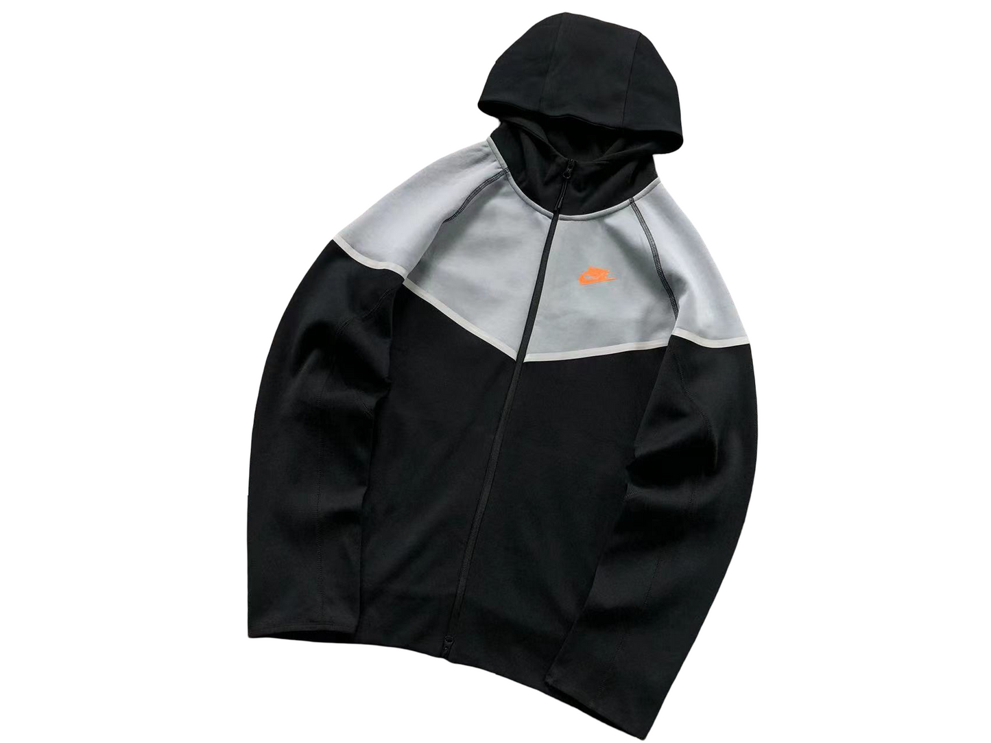 Nike Tech Fleece 2025 Zip Hoodie Black/Grey/Orange