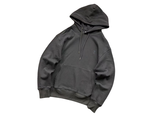 AMI Paris Classic Heart Hoodie Anthracite