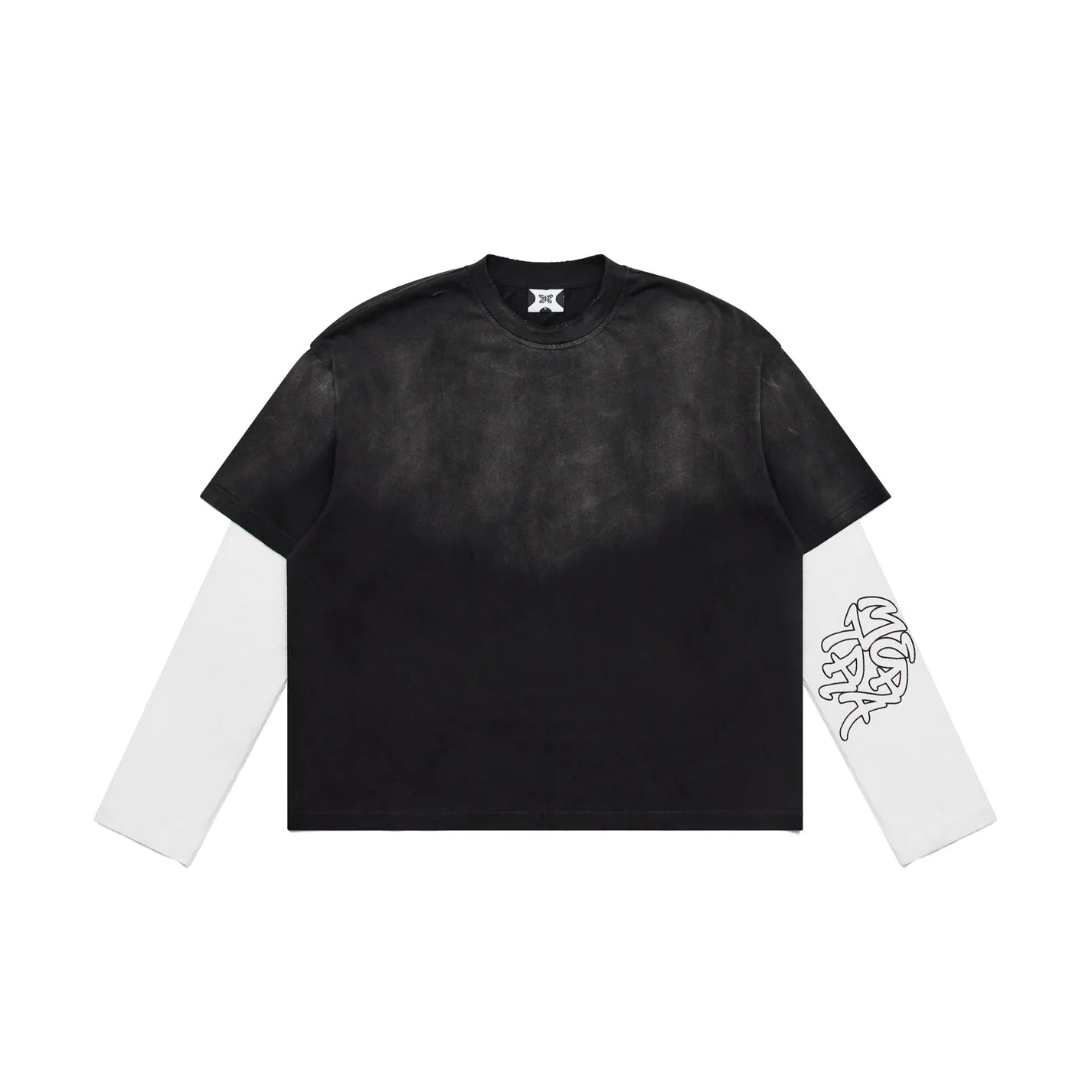 MERTRA Washed Longsleeve - (BLACK/WHITE)