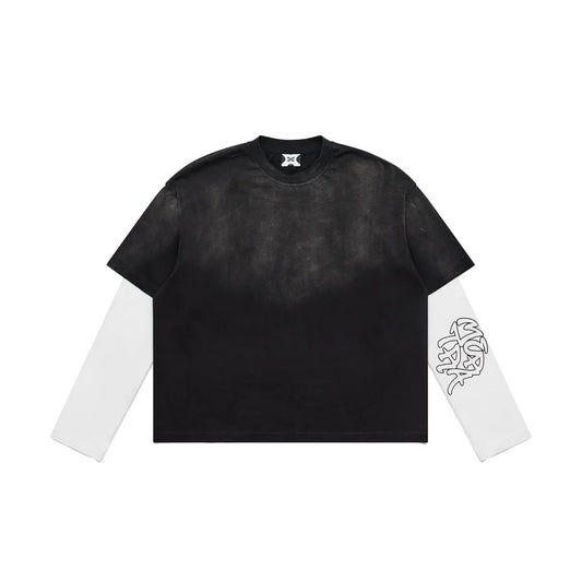 MERTRA Washed Longsleeve Black/White