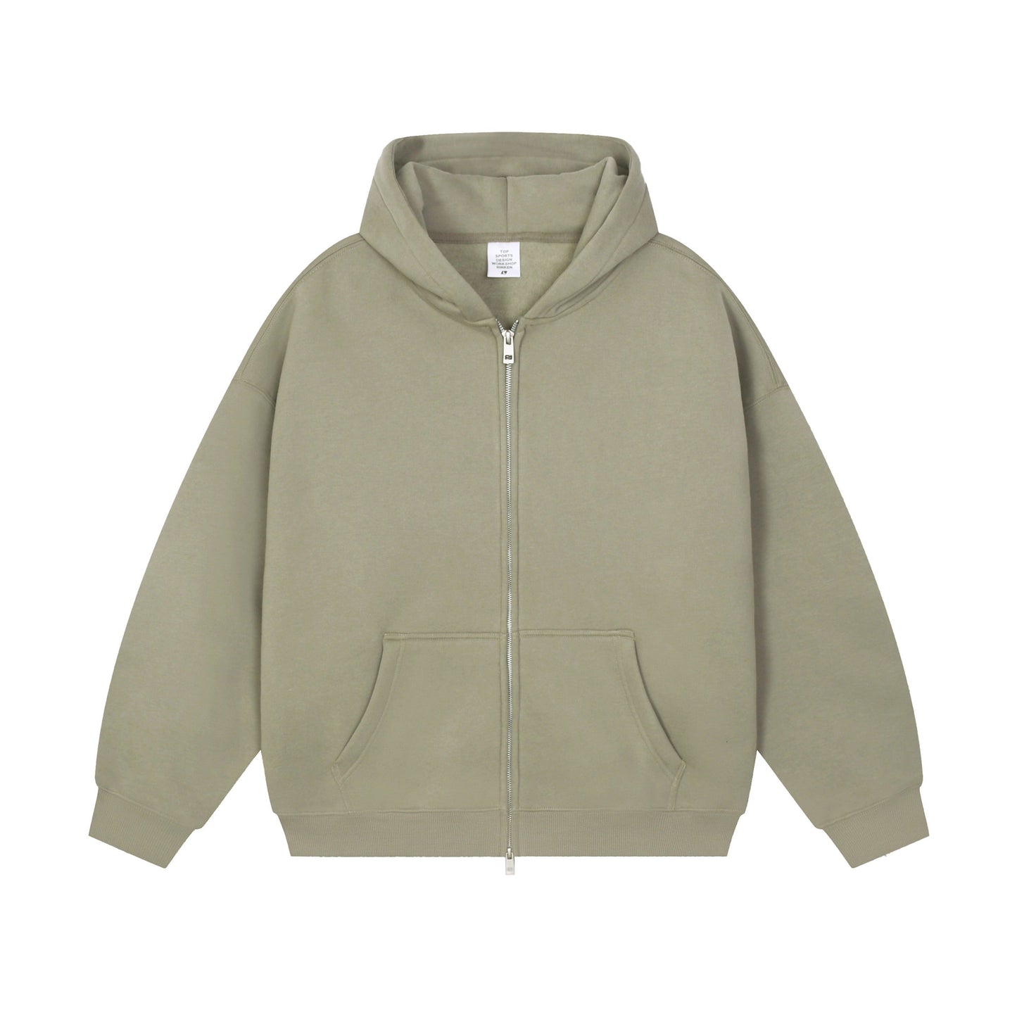 21Dripzz Essential Zip Hoodie - Khaki