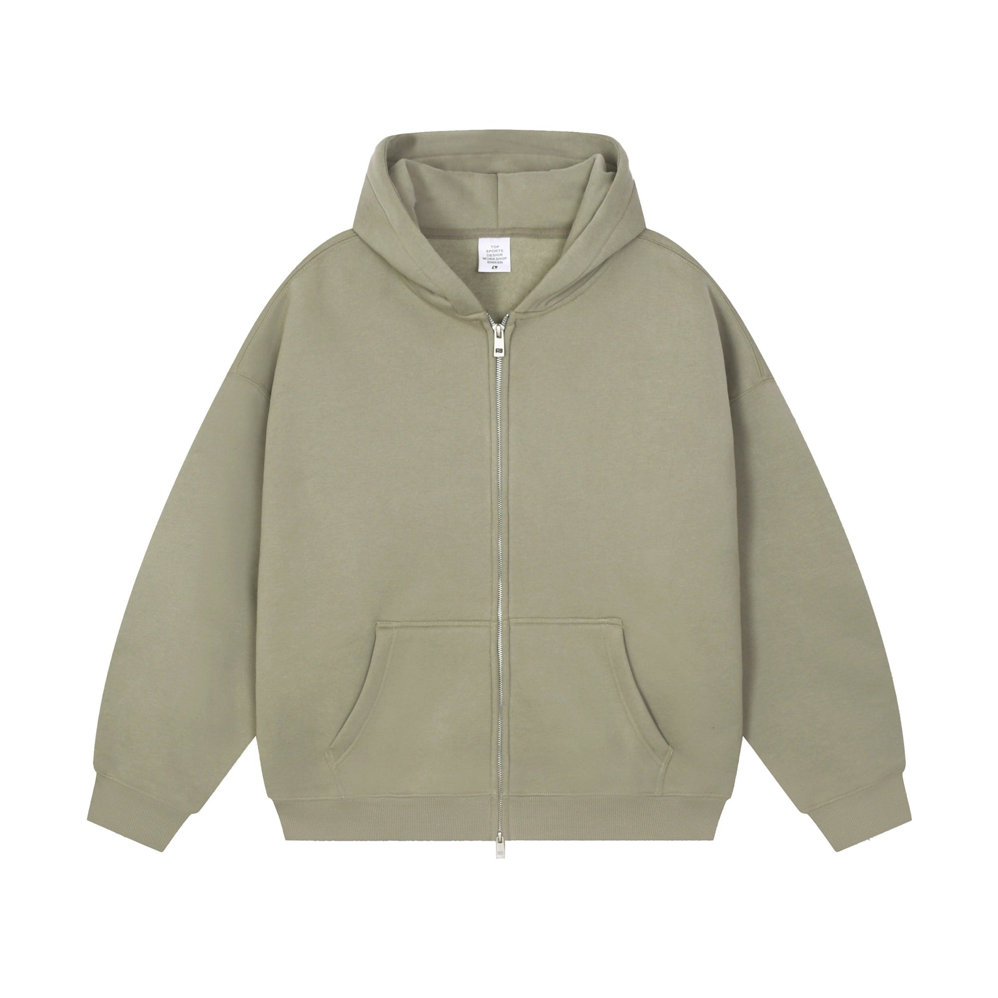21Dripzz Essential Zip Hoodie - Khaki
