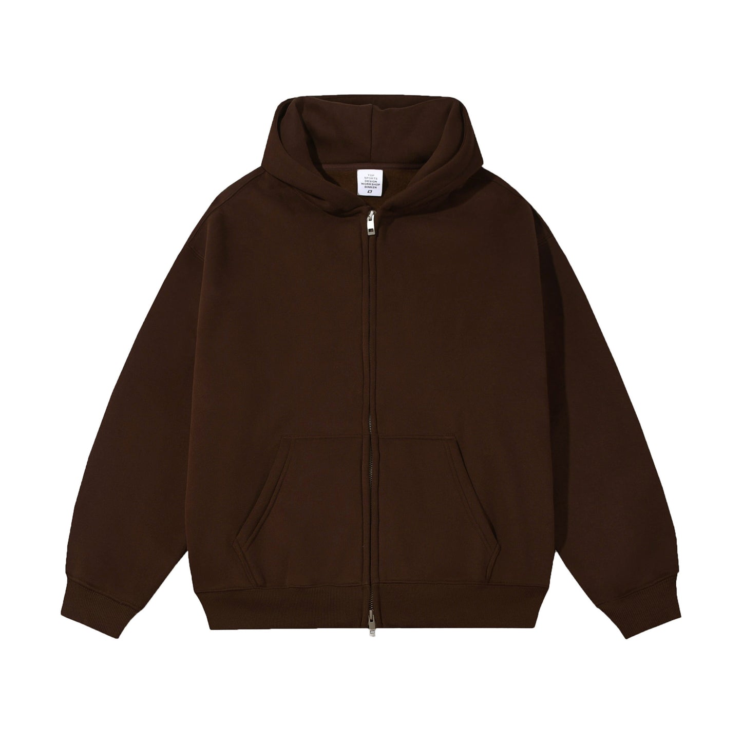 21Dripzz Essential Zip Hoodie - Mocha