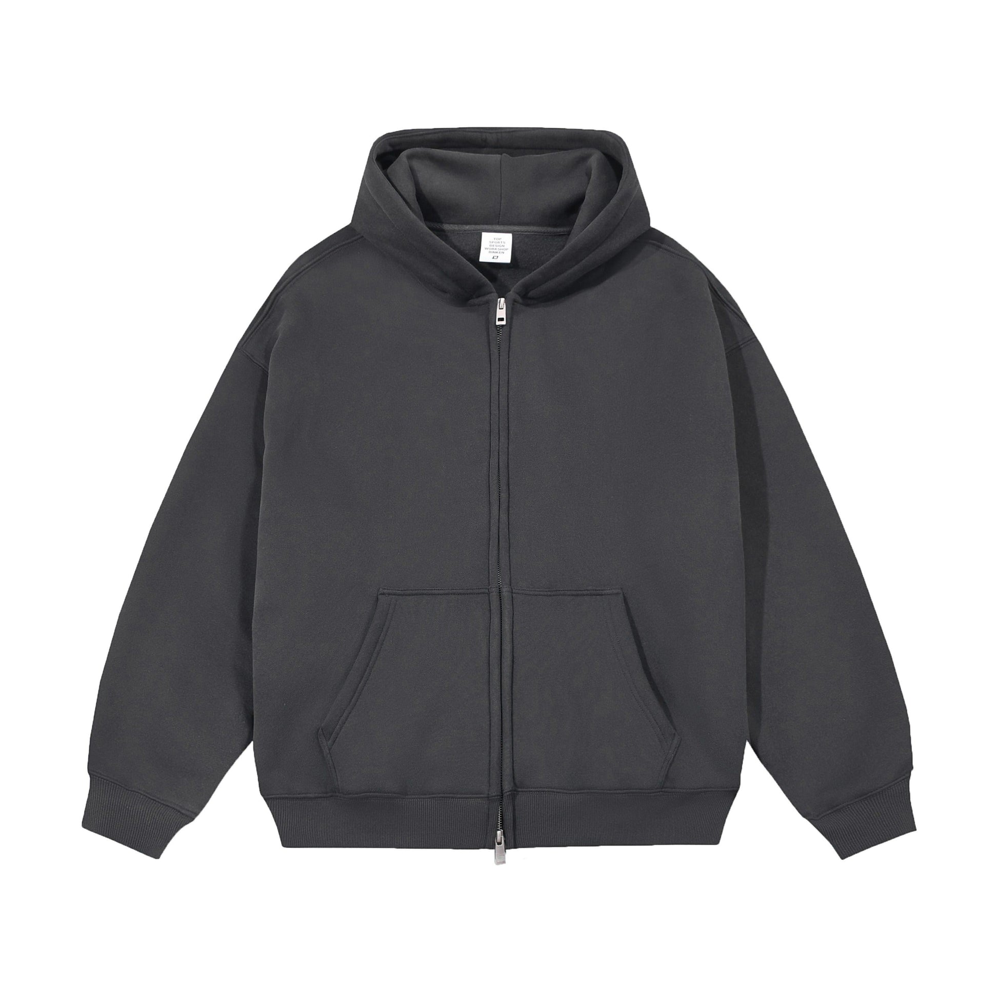 21Dripzz Essential Zip Hoodie - Charcoal Grey