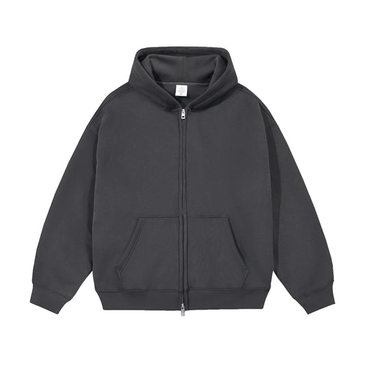 21Dripzz Essential Zip Hoodie - Charcoal Grey
