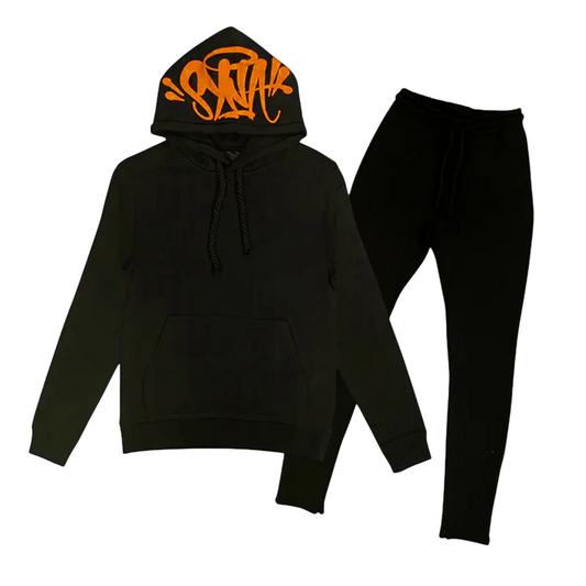 Syna World Tracksuit - (BLACK/ORANGE)
