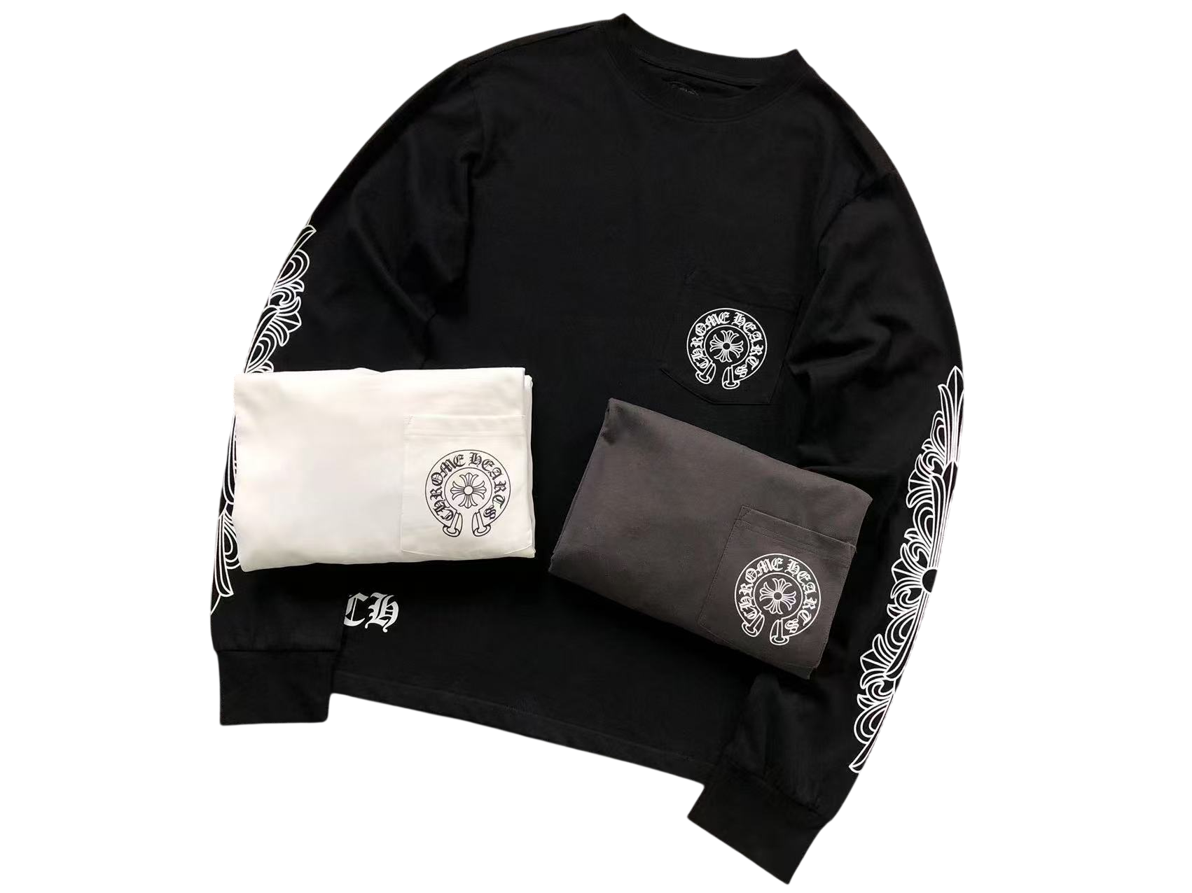 Chrome Hearts Horseshoe Cross Logo Longsleeve Black
