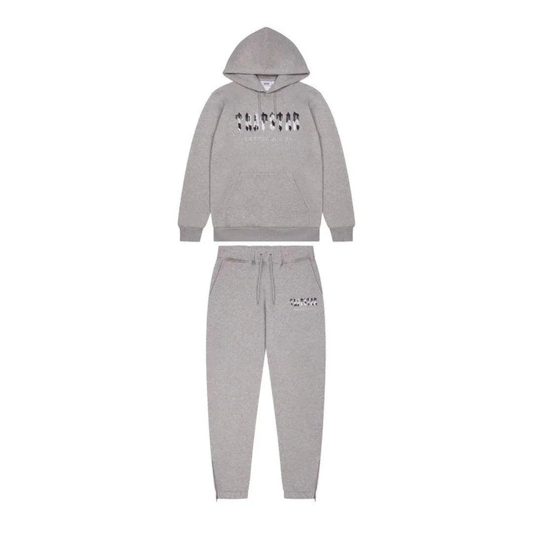 Trapstar Chenille Camo Decoded Hooded Anniversary Tracksuit Grey