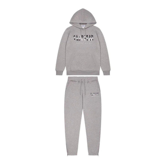 Trapstar Chenille Camo Decoded Hooded Anniversary Tracksuit Grey