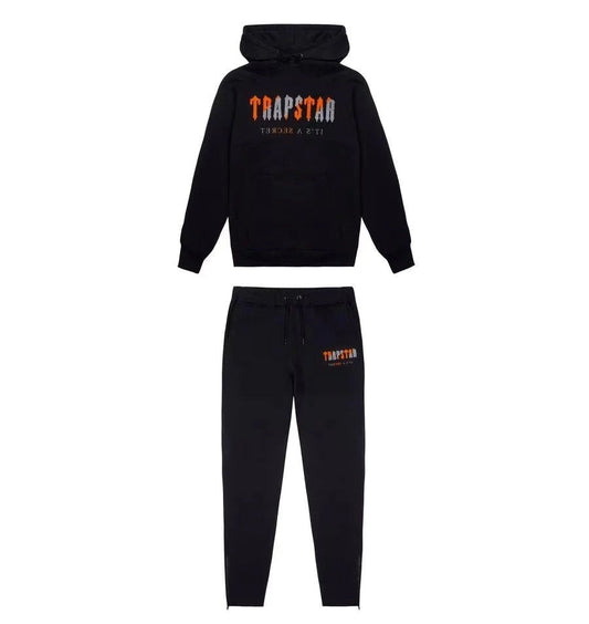 Trapstar Chenille Decoded Hoodie Tracksuit Black/Orange