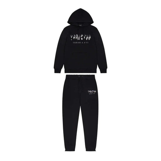 Trapstar Chenille Camo Decoded Hooded Anniversary Tracksuit Black