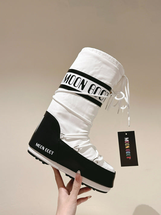 Moon Boot Icon Tall White Black
