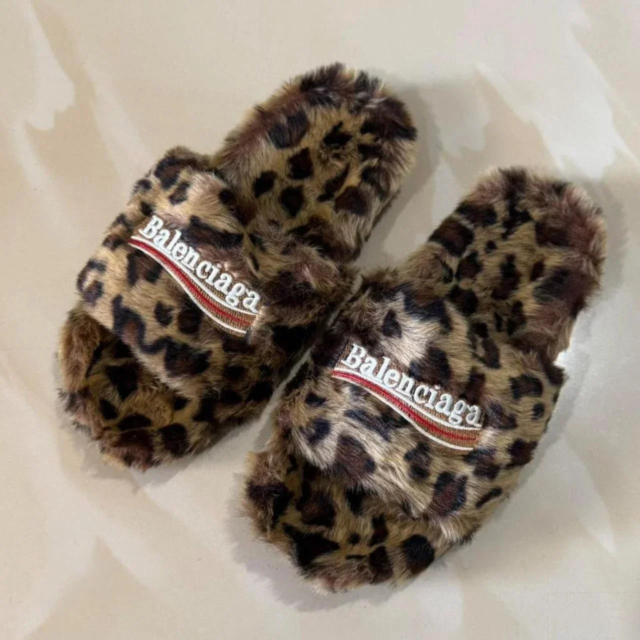 Balenciaga Furry Slide Leopard