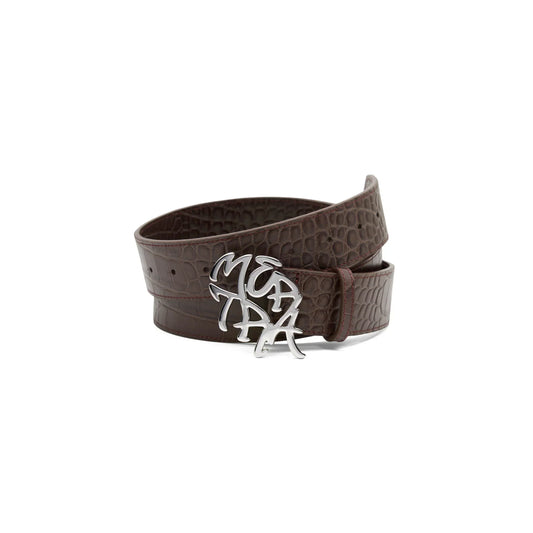MERTRA Alligator Skin Belt Brown