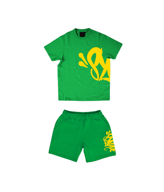 Syna World Short Set Twinset Green/Yellow