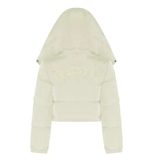 Trapstar Women's Irongate Detachable Hooded Puffer Jacket Cream