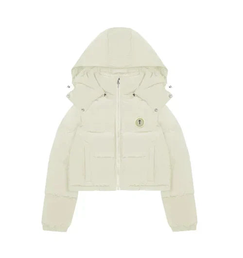 Trapstar Women's Irongate Detachable Hooded Puffer Jacket Cream