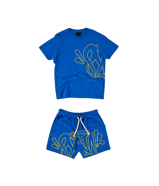 Syna World Short Set Navy Blue/Yellow EXCLUSIVITY 21DRIPZZ